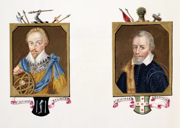 Double portrait de Sir Humphrey Gilbert (vers 1539-83) et Sir Richard Grenville (vers 1541-91) de 